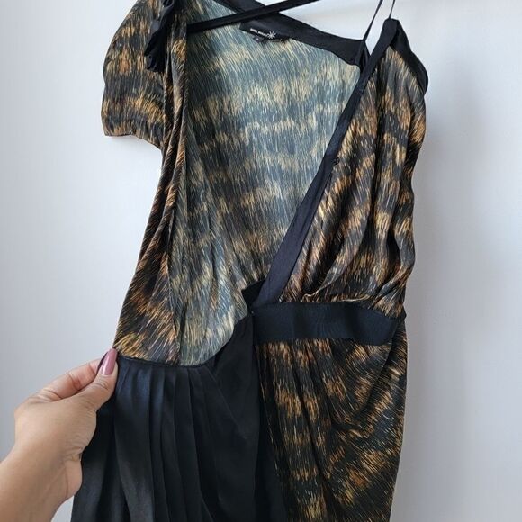 Isabel MARANT Asymmetrical Black & Multicolor Printed Mini Dress Size 0 - Picture 9 of 12